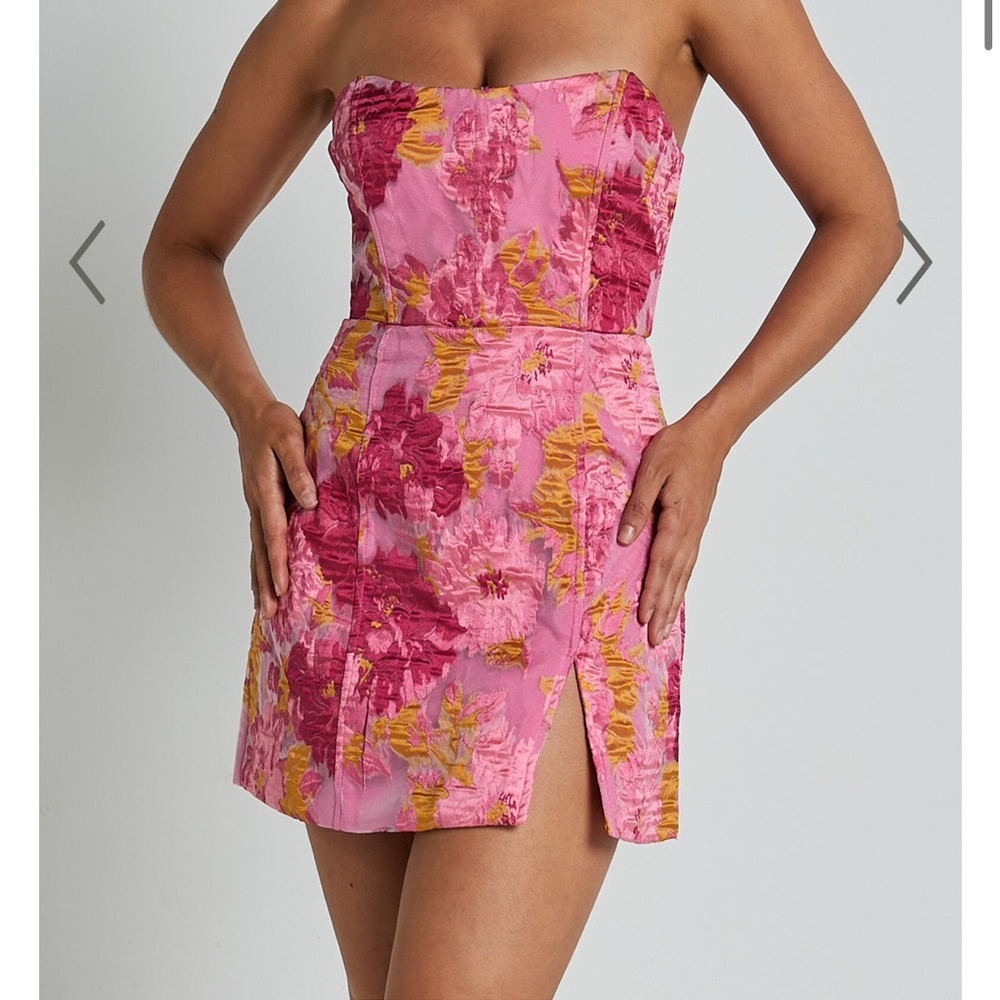 Showpo pink mini dress strapless